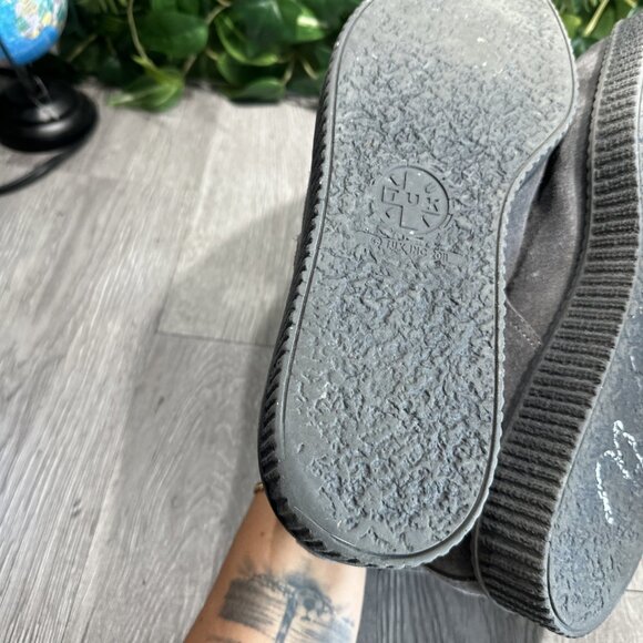 TUK Creepers Goth Pointed Toe Gray Suede Laces Shoes Sz 11 main image 4